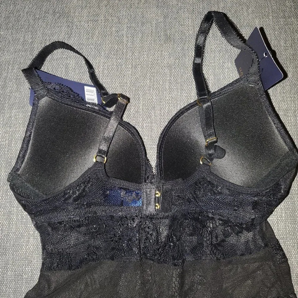 RACHEL Rachel Roy Black Lace Woman's Molded cup teddy Bodysuit Size XL - Picture 3 of 16
